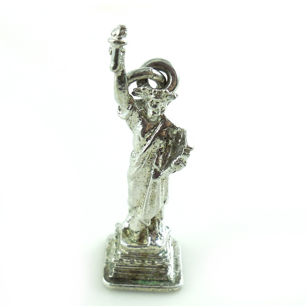 Vintage Cellini Sterling Silver Statue Of Liberty Charm Not Polished