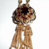 1967 Vintage 14k Gold 32 Inch Garnet Slide Tassel Necklace 37.4gr