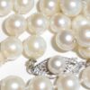 Vintage 14k White Gold Filigree 6mm Cultured Pearls Necklace Size M 16 1/4