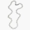 Vintage 14k White Gold Filigree 6mm Cultured Pearls Necklace Size M 16 1/4