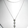 14k White Gold .82ct Emerald And Diamond Floating Dangle Necklace 5.6gr