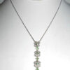 14k White Gold .82ct Emerald And Diamond Floating Dangle Necklace 5.6gr