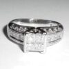 Heavy 14k White Gold Invisible 1.2 Cts Diamond Ring Size 7