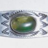 Older Vintage Hand Tooled Native American Sterling Silver Pin Big Cab Stone Handmade