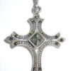 Vintage Sterling Silver Marcasites Fancy Cross Pendant