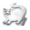 Vintage Mexican Sterling Silver Modernist Cat Kitten Pin Stylized