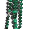 Vintage 25.5 Inch Natural 7m 18m Banded Malachite Stone Beaded Necklace 135g Beads