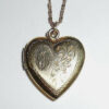 Vintage Art Deco 12k Gold Filled Fancy Letter J Heart Locket Pendant Necklace