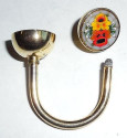 Vintage Italian Micromosaic Gold Plated Screw Key Ring Keychain Mico Mosaic