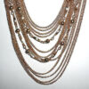 Vintage 1960s Japan 14 Chain Bib Necklace Excellent No Gold Wear