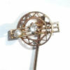 Antique Edwardian 14k Gold Filigree Diamond Original Baroque Pearl Stickpin