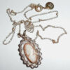 Vintage Retro 14k Gold Filled Shell Cameo Pendant Necklace