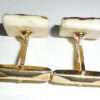Vintage Gold Tone Hand Carved Natural Mens Swivel Cufflinks Excellent Condition