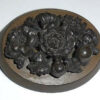 Antique Victorian Carved Gutta Percha Volcanite Civil War Mourning Pin