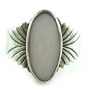 Vintage Southwestern Hand Tooled Sterling Silver Shell Ring Size 7.5