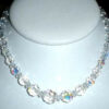 Vintage Retro 6m 12m Cut Ab Crystal Graduated Beaded Necklace Exc Condition