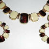 Vintage Signed Dg Heavy Gold Plated Enamel Collar Necklace Earrings Set Enameled