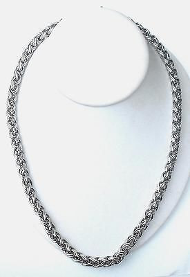Long Heavy Chunky Vintage Monet 24 Inch Silver Overlay Necklace Excellent