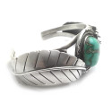 Vintage Native American Big Heavy 54gr Sterling Silver Turquoise Cuff Bracelet Hand Made