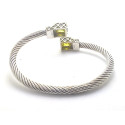 Gold Overlay 925 Sterling Silver 5m Bali Cable Twist Bracelet