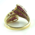 Vintage 14k Yellow Gold 1.08 Cts Wide Ruby Bypass Ring 5/16" Size 5