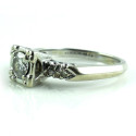 Vintage Antique Art Deco 14k White Gold .5 Ct Diamond Ring Size 6.5