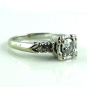 Vintage Antique Art Deco 14k White Gold .5 Ct Diamond Ring Size 6.5