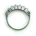 China 14k White Gold Fancy .8 Diamond Baguette Ring Band Size 5