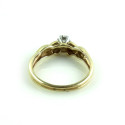 Vintage 14k Yellow Gold .19 Carat Clean Diamond Ring Old Hearts Setting Size 4.75