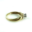 Vintage 14k Yellow Gold .19 Carat Clean Diamond Ring Old Hearts Setting Size 4.75