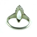 Antique Edwardian Art Deco Fancy 18k White Gold 3 Ct Aquamarine Ring Size 5.5