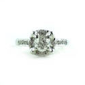 Vintage Art Deco 14k White Gold Mine Cut .66ct Diamond Ring Size 5.25
