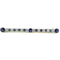 Antique Art Deco Platinum And 14k Gold 2.9 Carats Diamond Sapphire 2.5 Inches Long Pin