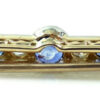 Antique Art Deco Platinum And 14k Gold 2.9 Carats Diamond Sapphire 2.5 Inches Long Pin