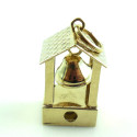 Vintage 14k Gold Church Steeple Movable Bell Lord's Prayer Stanhope Charm Pendant Christian Catholic