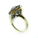 Antique 1920s Early Art Deco Platinum And 14k Gold .93 Ct Diamond And Sapphire Ring Size 6 1/2