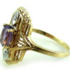 Vintage 10k Yellow Gold Fancy Filigree Amethyst Diamond Ring Size 6.5