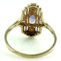 Vintage 10k Yellow Gold Fancy Filigree Amethyst Diamond Ring Size 6.5