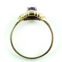 Vintage 10k Yellow Gold Fancy Filigree Amethyst Diamond Ring Size 6.5