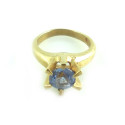 Miniature Antique 18k Yellow Gold Cornflower Sapphire Infant Or Charm Ring
