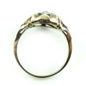 14k Yellow Gold Long Fancy Filigree .41 Carat Vintage Diamond Ring Size 7