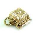 Vintage 14k Gold And Diamond Ring In Movable Jewelry Box Charm