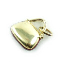 Vintage Italian 14k Gold Enamel Handbag Purse Charm Pendant Hand Bag