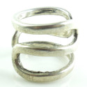 Vintage Hand Made Sterling Silver Modernist Wide Open Loop Ring Size 6