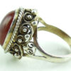 Vintage Hand Made Filigree Carnelian And Sterling Silver Ring Size 7