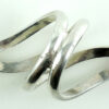 Vintage 1970s Modernism Long Fancy Sterling Silver Open Bypass Ring Size 7 8 8.5