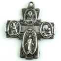 Vintage Art Deco Sterling Silver Cruciform Cross Christian Saints Pendant