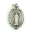 Small Vintage Art Deco Sterling Silver Miraculous Mary Charm Pendant Christian