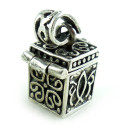 Sterling Silver Fancy Open Close Box With Cross Charm