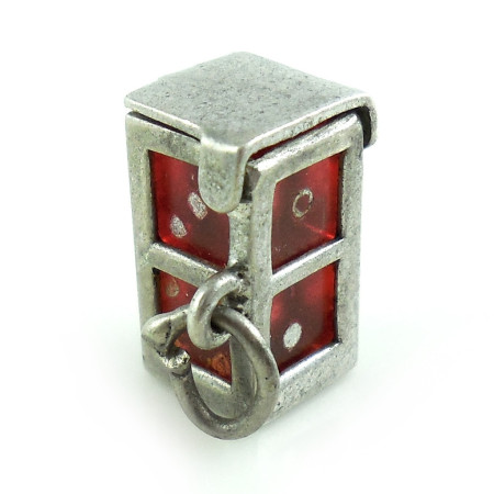 Vintage 1940s Art Deco Sterling Silver Removable Dice Case Charm